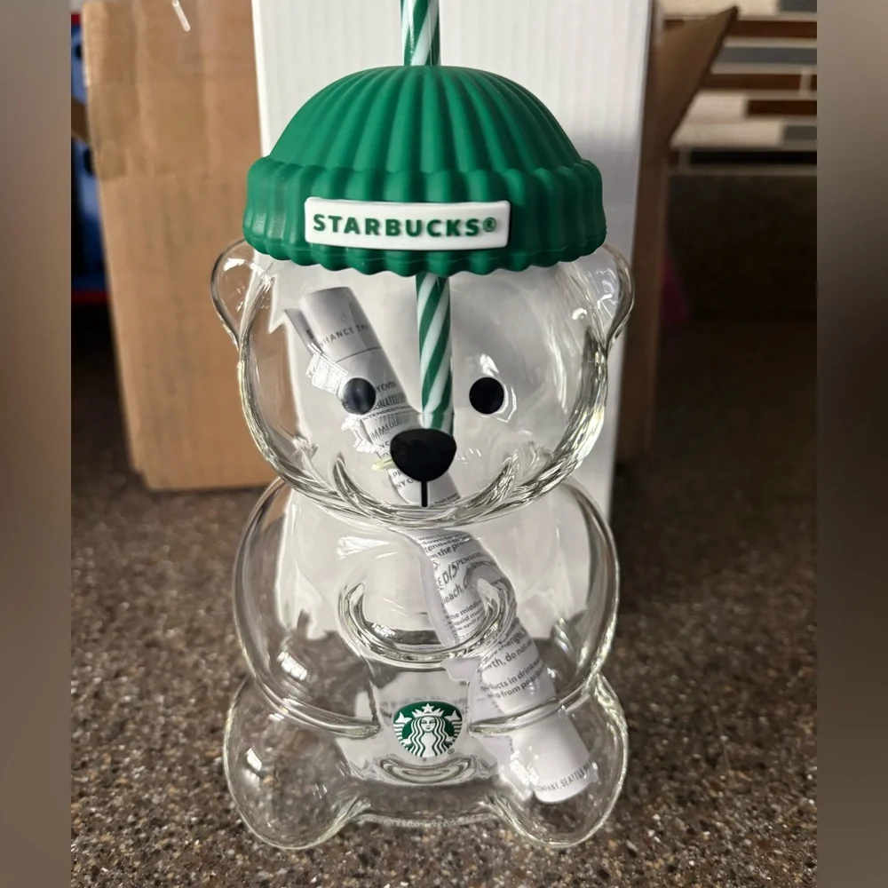 New Starbucks Bearista glass cold cup 20 ounce - Picture 1 of 3